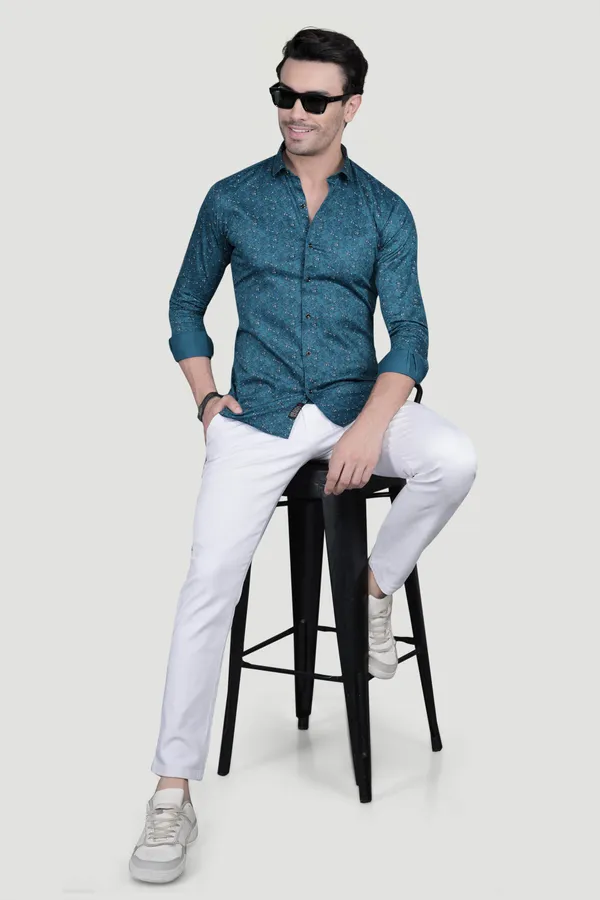 Ciaran_Teal_Blue_Cotton_Floral_Printed_Shirt