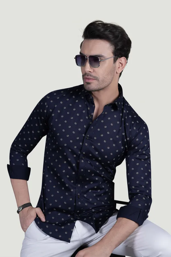 Fabio_Navy_Blue_Cotton_Printed_Shirt