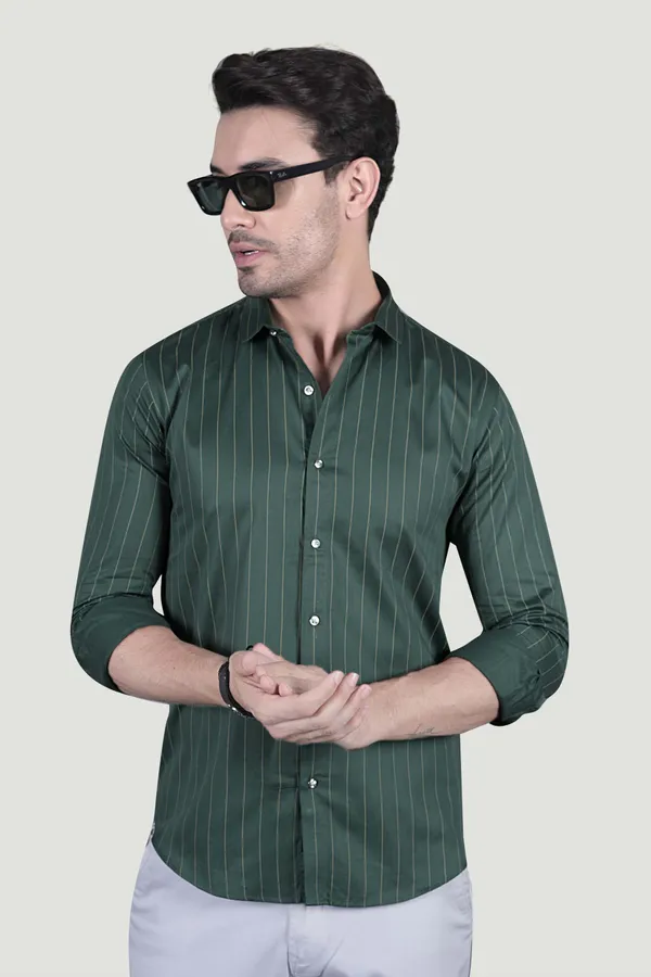 Henrik_Green_Cotton_Striped_Shirt
