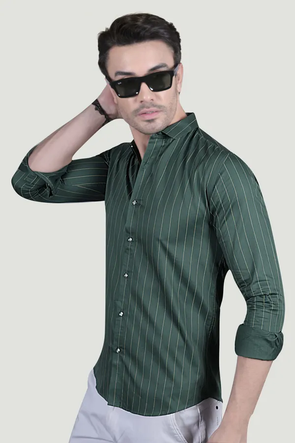 Henrik_Green_Cotton_Striped_Shirt