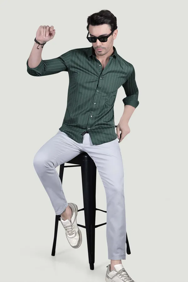 Henrik_Green_Cotton_Striped_Shirt