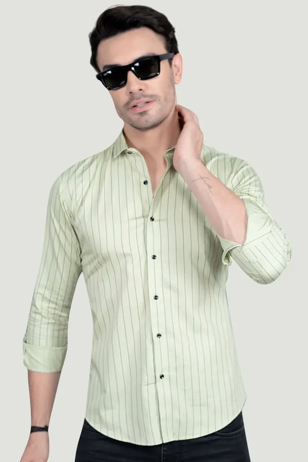 Patrick_Green_Cotton_Striped_Shirt