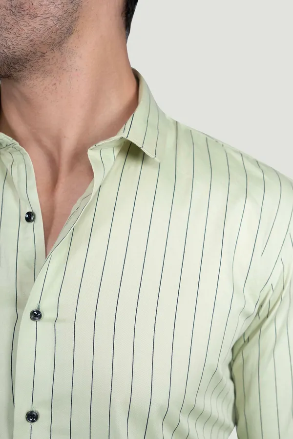 Patrick_Green_Cotton_Striped_Shirt