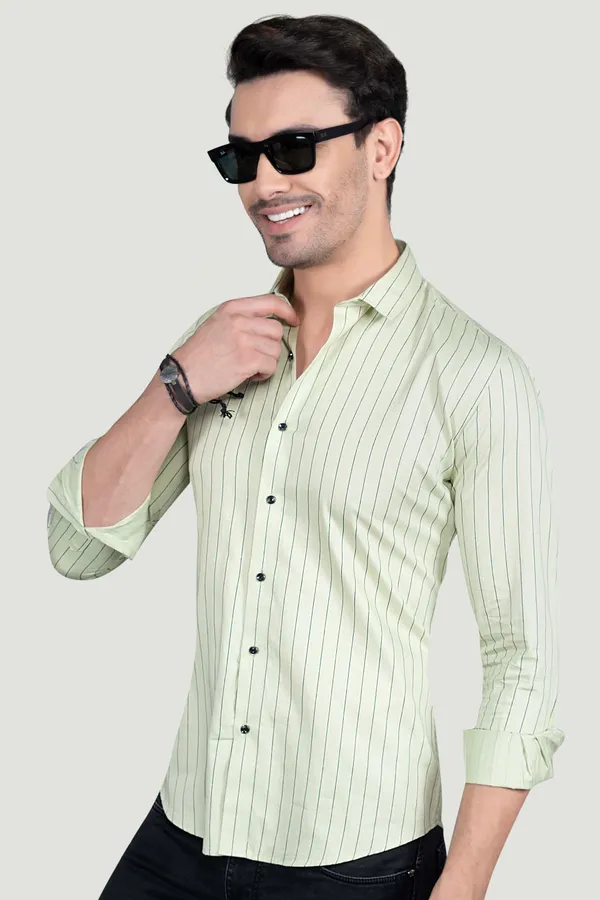 Patrick_Green_Cotton_Striped_Shirt