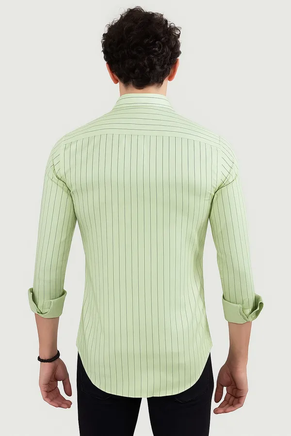 Patrick_Green_Cotton_Striped_Shirt