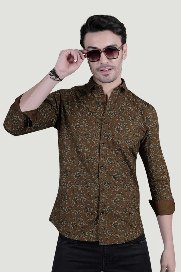 Oliver_Brown_Cotton_Floral_Printed_Shirt