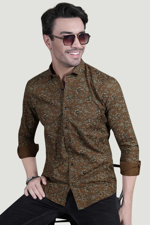 Oliver_Brown_Cotton_Floral_Printed_Shirt