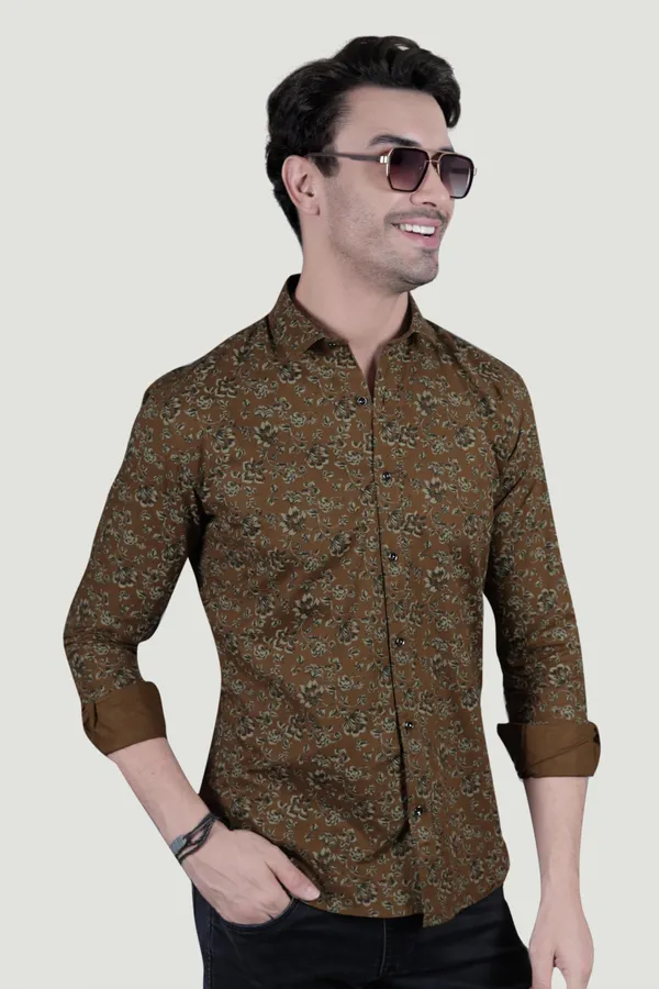Oliver_Brown_Cotton_Floral_Printed_Shirt