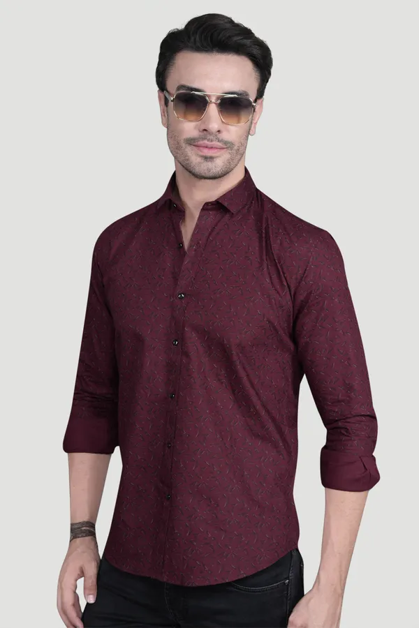 Felix_Maroon_Cotton_Printed_Shirt