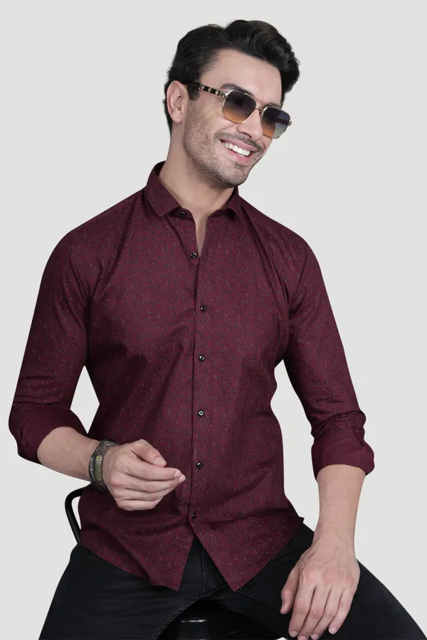 Felix_Maroon_Cotton_Printed_Shirt
