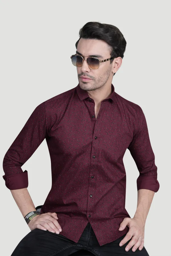 Felix_Maroon_Cotton_Printed_Shirt