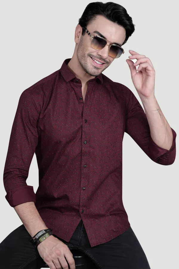 Felix_Maroon_Cotton_Printed_Shirt