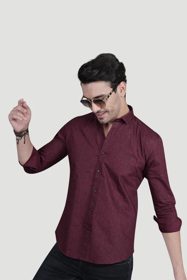 Felix_Maroon_Cotton_Printed_Shirt