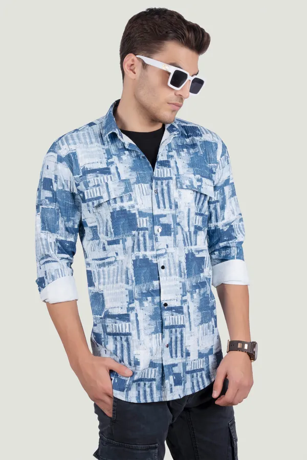 Double_Pocket_Henry_Blue_Abstract_Print_Full_Sleeves