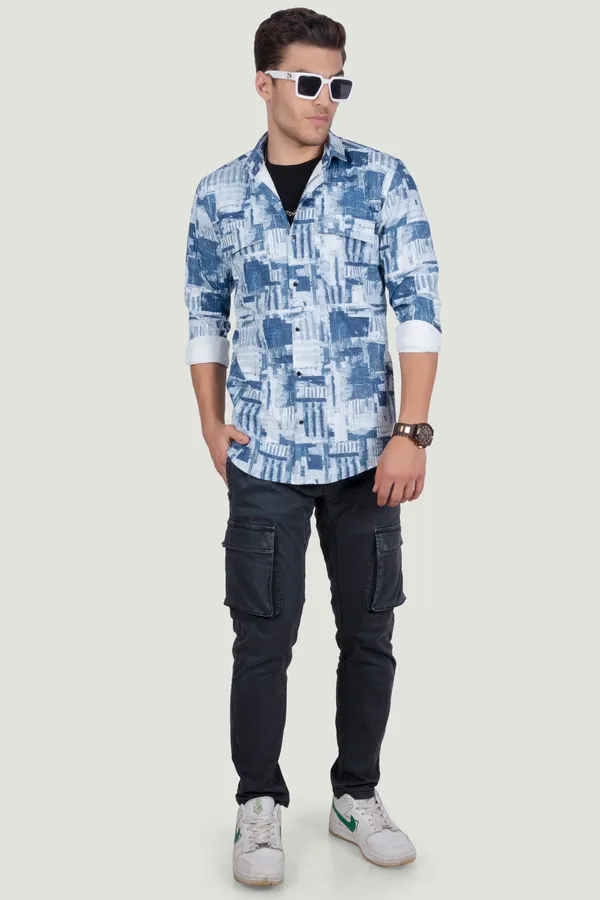 Double_Pocket_Henry_Blue_Abstract_Print_Full_Sleeves