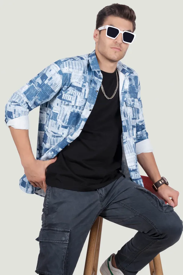 Double_Pocket_Henry_Blue_Abstract_Print_Full_Sleeves