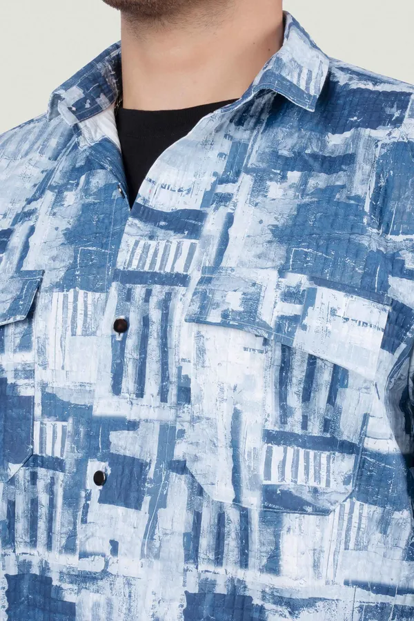 Double_Pocket_Henry_Blue_Abstract_Print_Full_Sleeves