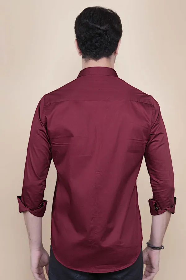 Dragon_Maroon_Cotton_Designer_Shirt