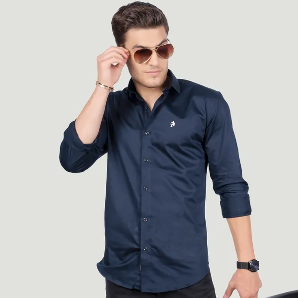 Mark_Navy_Blue_Solid_Full_Sleeves_Shirt_for__Men