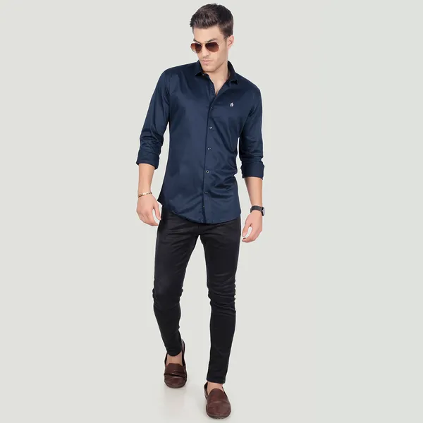 Mark_Navy_Blue_Solid_Full_Sleeves_Shirt_for__Men