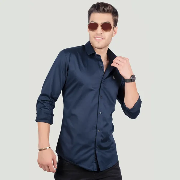 Mark_Navy_Blue_Solid_Full_Sleeves_Shirt_for__Men