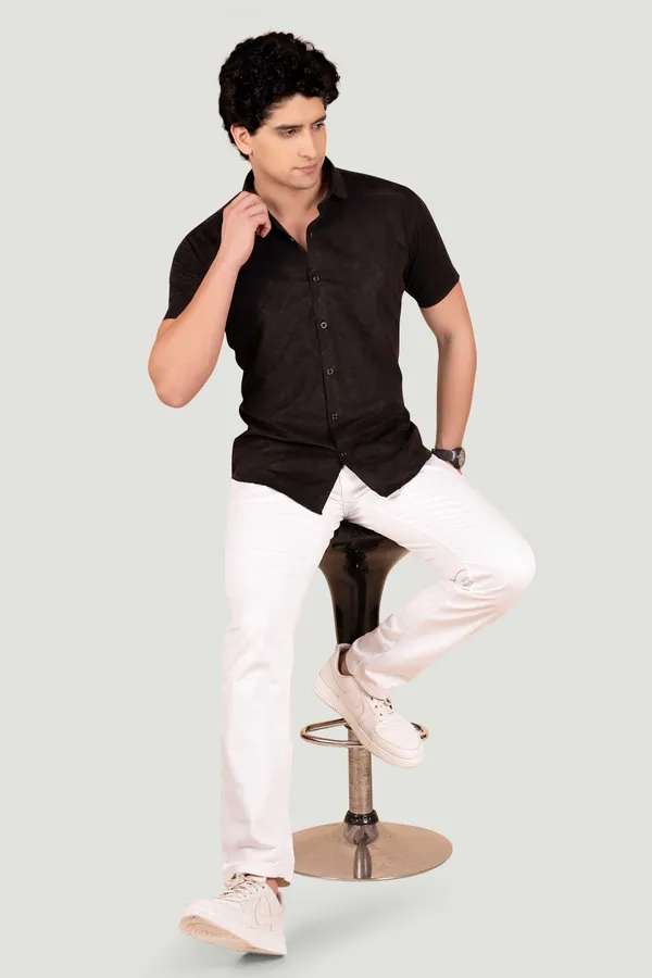 Oliver_Black_Textured_Solid_Full_Sleeves_Shirt