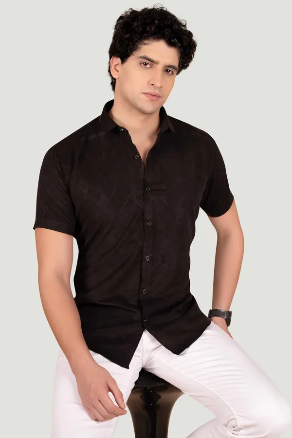 Oliver_Black_Textured_Solid_Full_Sleeves_Shirt