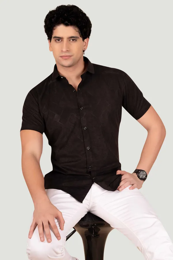 Oliver_Black_Textured_Solid_Full_Sleeves_Shirt