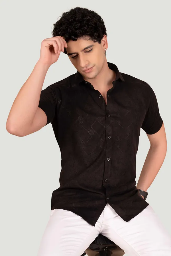 Oliver_Black_Textured_Solid_Full_Sleeves_Shirt