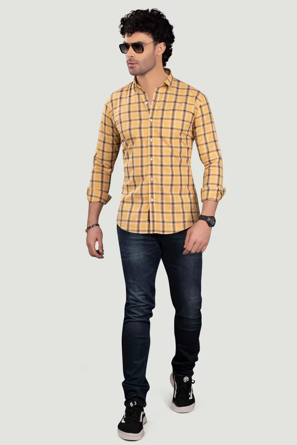 Michail_Yellow_Cotton_Checks_Full_Sleeves_Shirt
