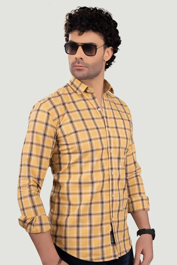 Michail_Yellow_Cotton_Checks_Full_Sleeves_Shirt