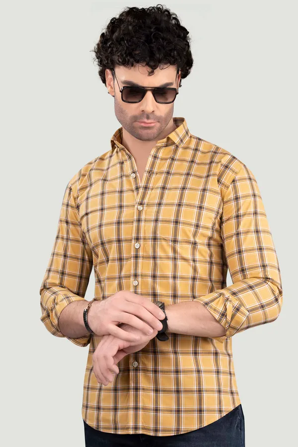 Michail_Yellow_Cotton_Checks_Full_Sleeves_Shirt