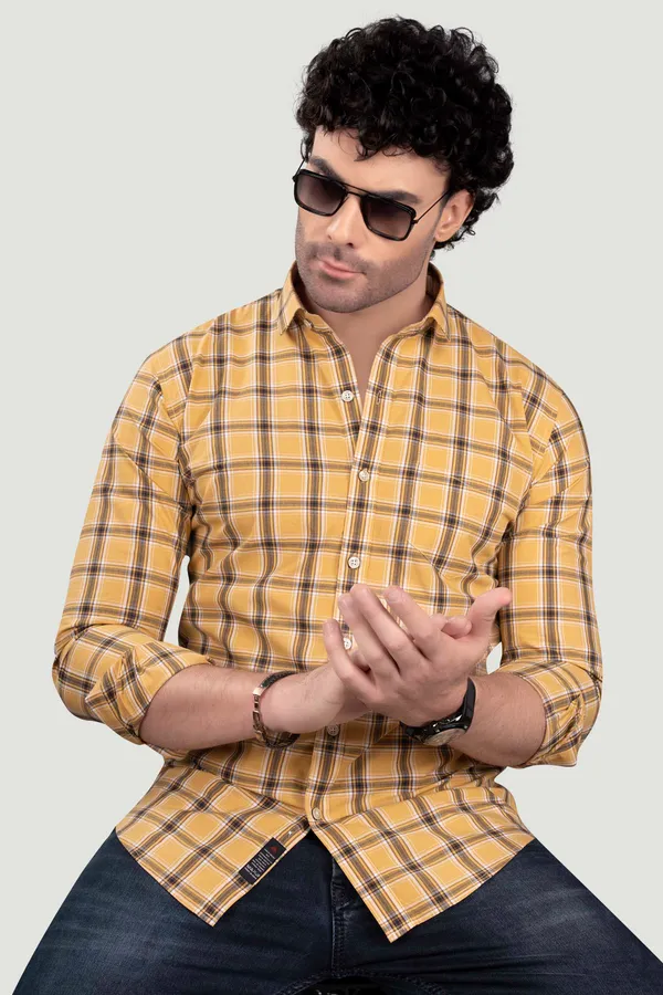Michail_Yellow_Cotton_Checks_Full_Sleeves_Shirt