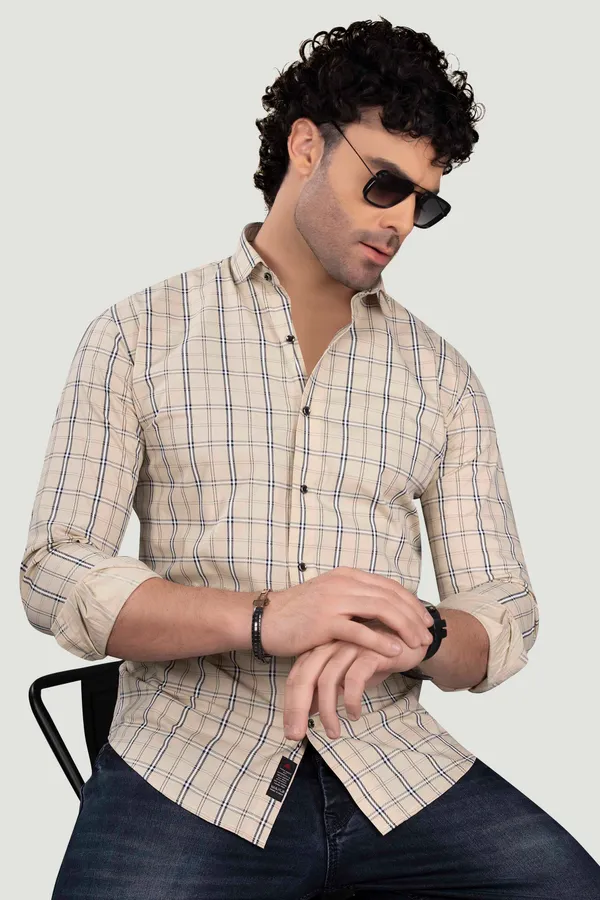 Avram_Cream_Cotton_Checks_Full_Sleeves_Shirt
