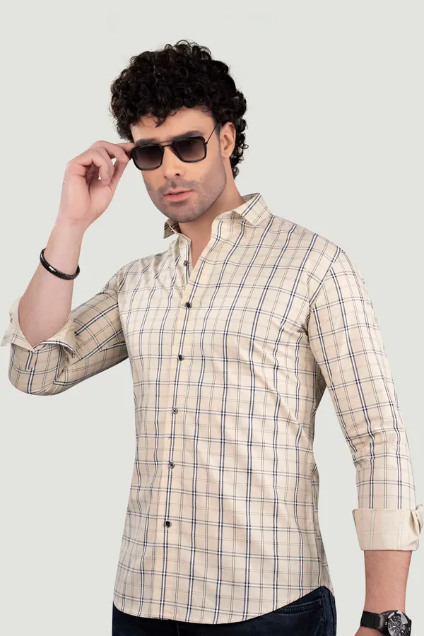Avram_Cream_Cotton_Checks_Full_Sleeves_Shirt