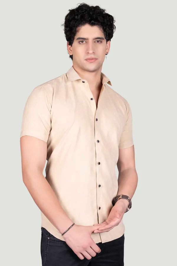 Elliot_Beige_Textured_Solid_Full_Sleeves_Shirt