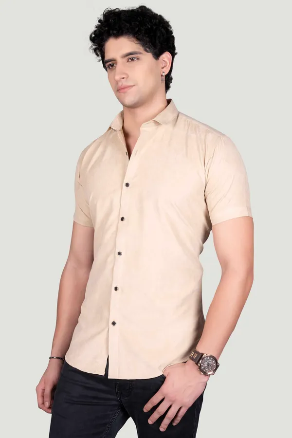 Elliot_Beige_Textured_Solid_Full_Sleeves_Shirt