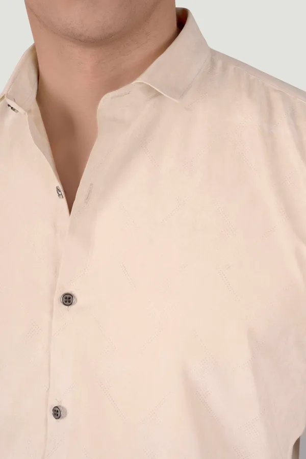 Elliot_Beige_Textured_Solid_Full_Sleeves_Shirt