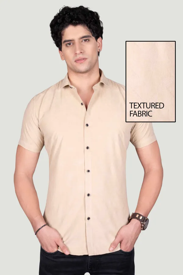 Elliot_Beige_Textured_Solid_Full_Sleeves_Shirt