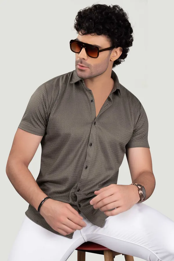 Alexander_Light_Brown_Lycra_Knitted_Full_Sleeves_Shirt