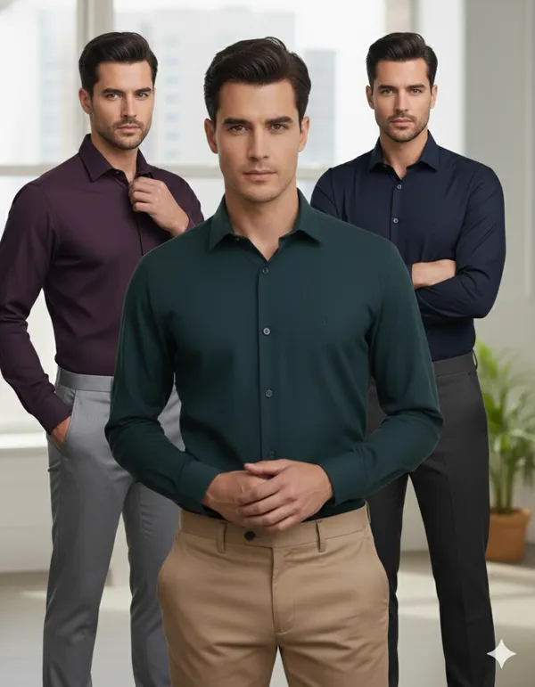 Pack_of_3_Olive,_Maroon,_Navy_Cotton_Formal_Shirt