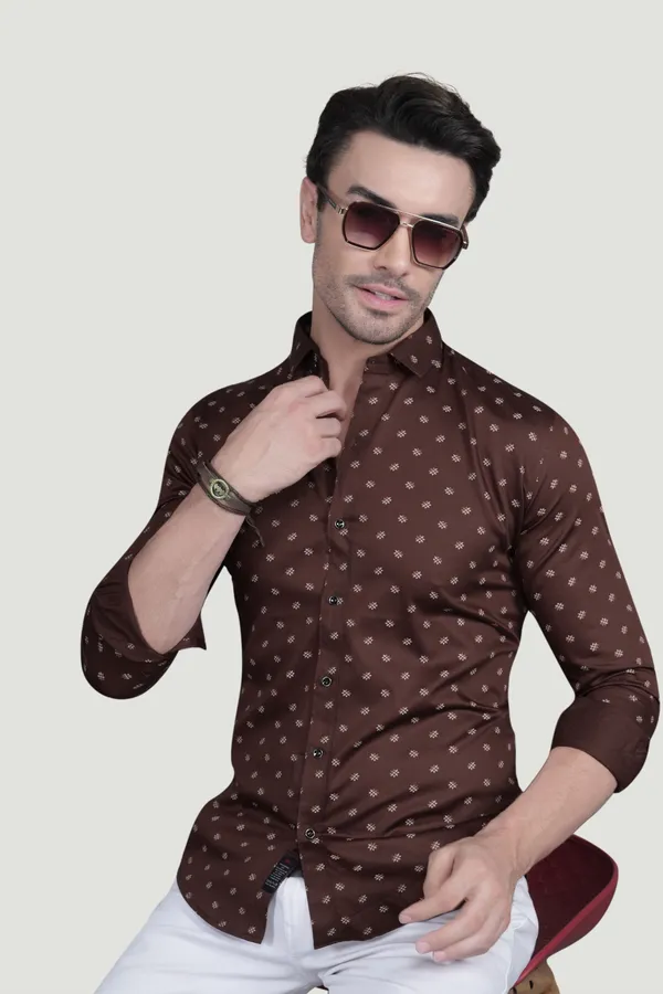 Stefan_Brown_Cotton_Printed_Shirt