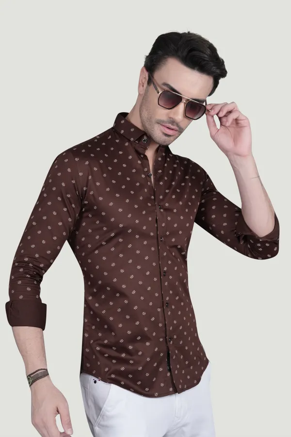 Stefan_Brown_Cotton_Printed_Shirt