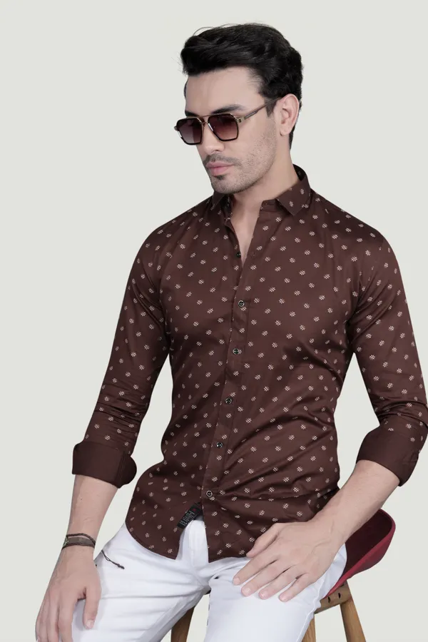 Stefan_Brown_Cotton_Printed_Shirt