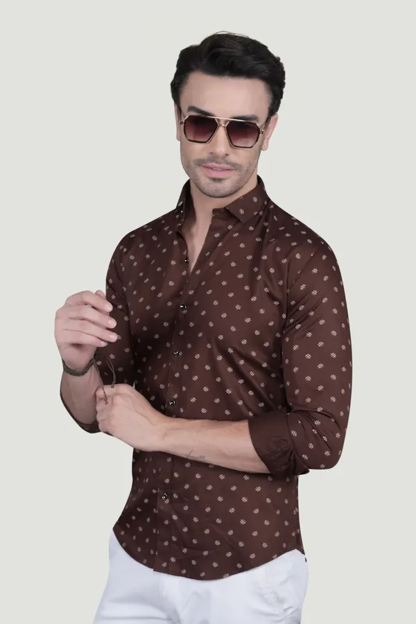 Stefan_Brown_Cotton_Printed_Shirt