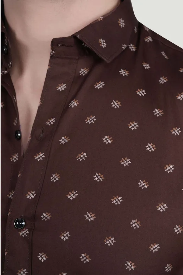 Stefan_Brown_Cotton_Printed_Shirt