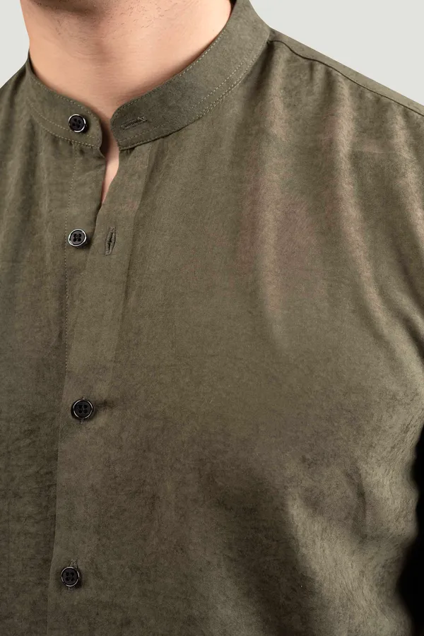 Liam_Green_Suede_Solid_Full_Sleeves_Shirt_for__Men