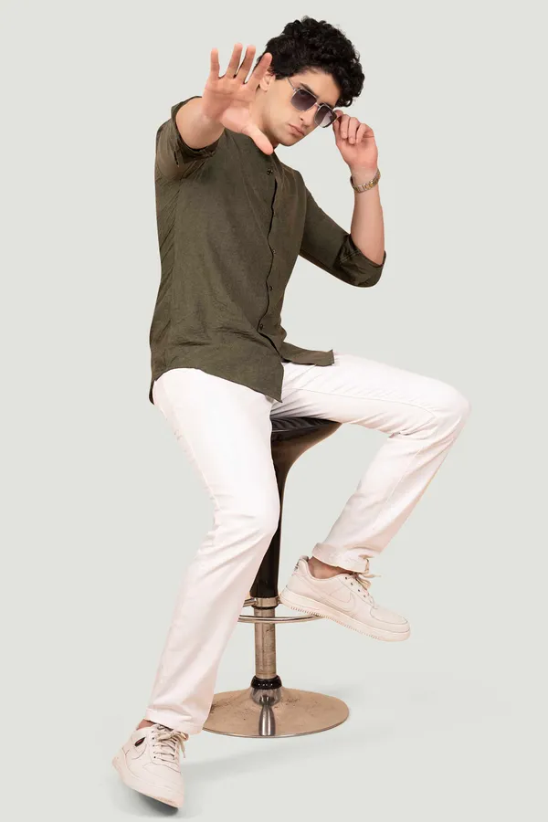Liam_Green_Suede_Solid_Full_Sleeves_Shirt_for__Men