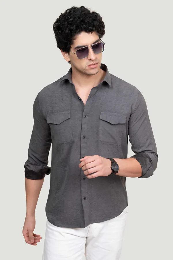 Double_Pocket_Lucas_Grey_Solid_Full_Sleeves_Shirt_for__Men