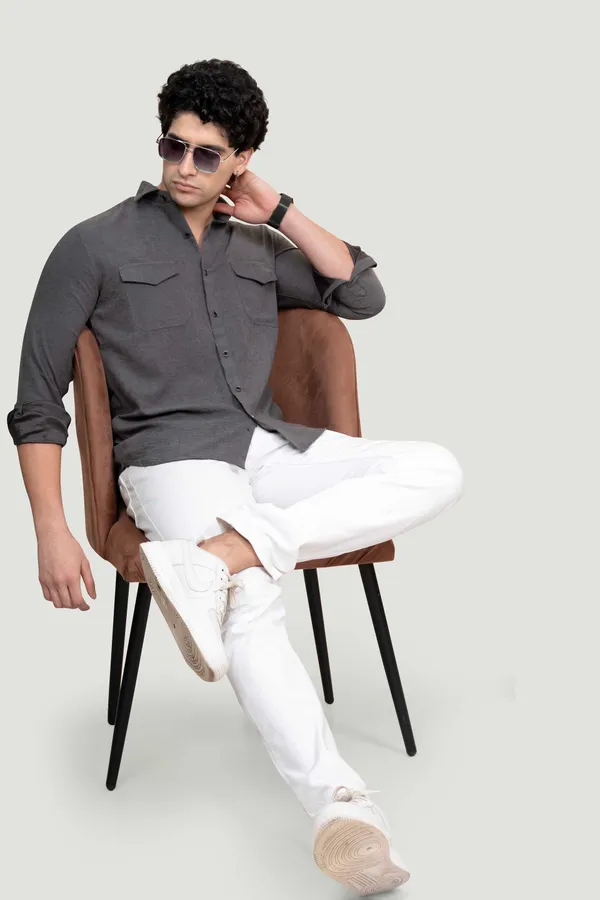 Double_Pocket_Lucas_Grey_Solid_Full_Sleeves_Shirt_for__Men
